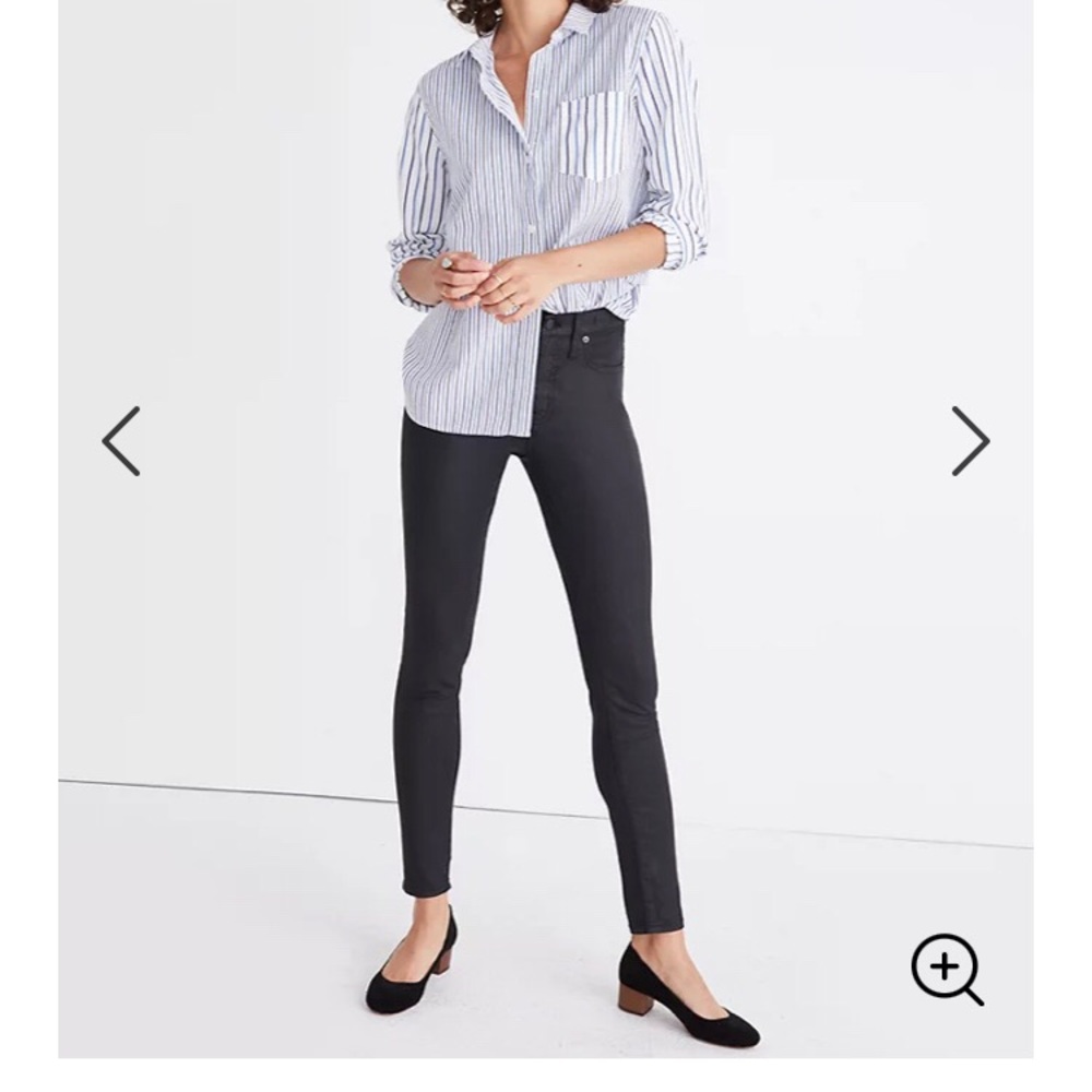 Madewell 9” high-rise skinny jeans coated edition